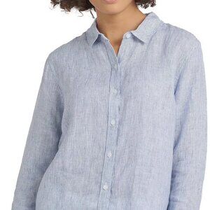 Hartford Ligthweight Cotton Button Up Shirt Semi-sheer Blouse sz M